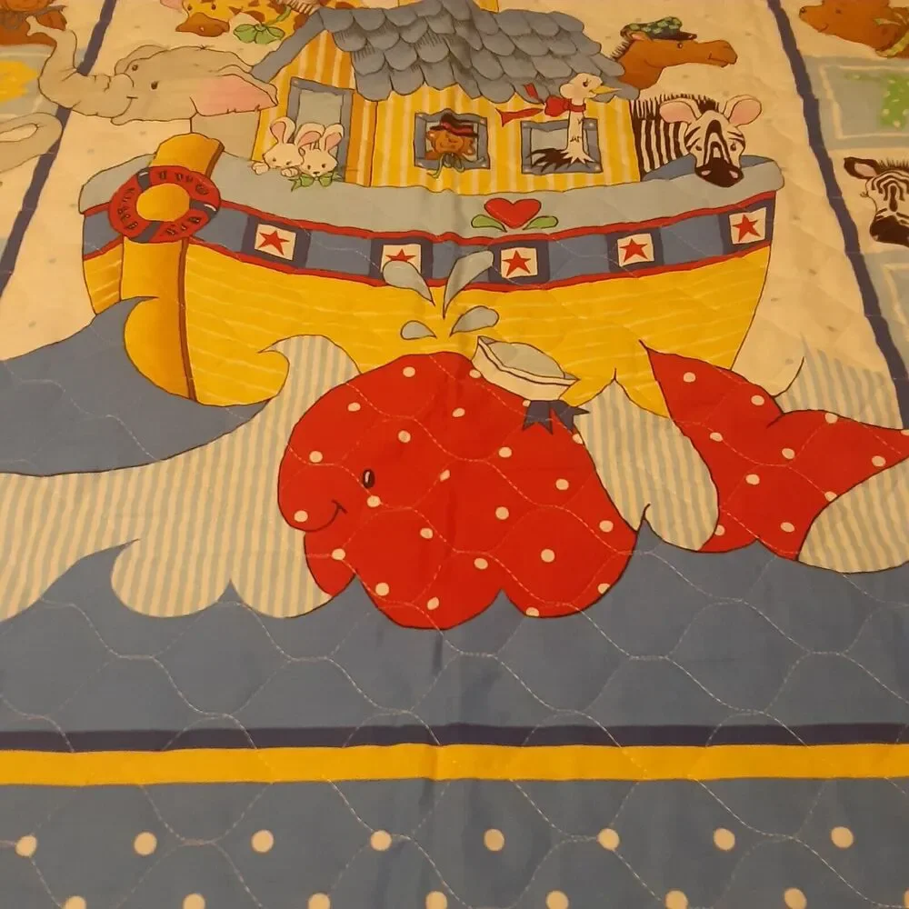 Noah's Ark Embellished Double Sided Children's Quilt/ Wall Hanging NOTE
